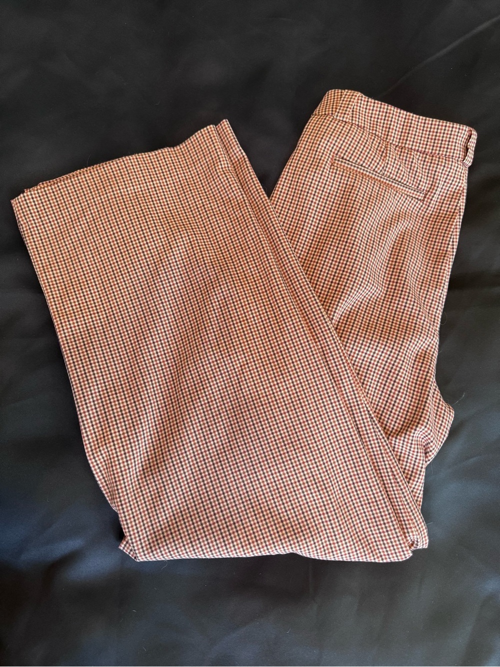 a new day Plaid Wide-Leg High-Waist Pants - Beige/Rust - Picture 3 of 9